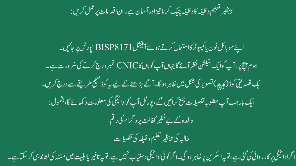 📌 How to Verify Benazir Taleemi Wazaif Documents?